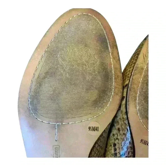 Vince Camuto Snake Reptile Leather Slip On Brown & Black Loafer - Picture 7 of 9